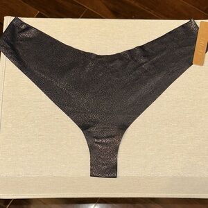 SKIMS Black Shimmer Thong